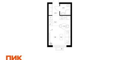 Студия, 20&nbsp;м²