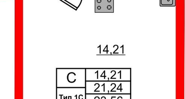 Студия, 21 м²