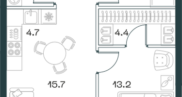 2-к. квартира, 48&nbsp;м²