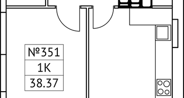1-к. квартира, 38&nbsp;м²