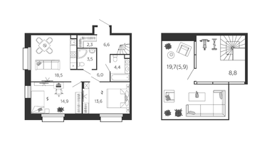 2-к. квартира, 83 м²