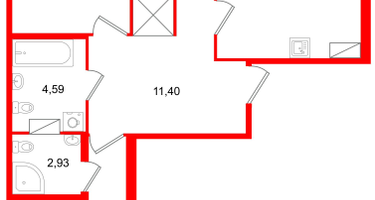 3-к. квартира, 81 м²