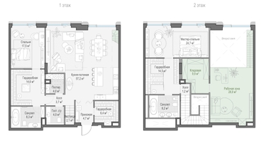 3-к. квартира, 170 м²