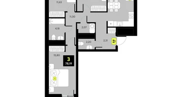 3-к. квартира, 78&nbsp;м²