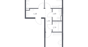 2-к. квартира, 57&nbsp;м²