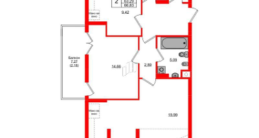 2-к. квартира, 67&nbsp;м²
