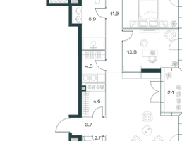 6-к. квартира, 282 м²