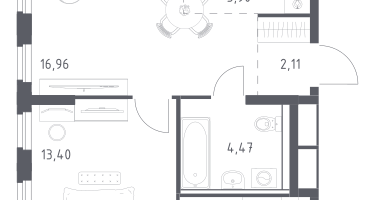 Студия, 48&nbsp;м²