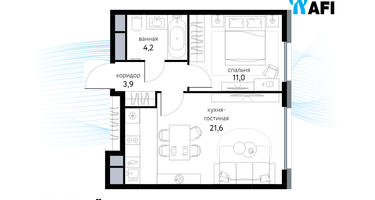 2-к. квартира, 41 м²