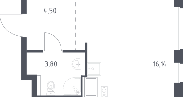Студия, 24&nbsp;м²