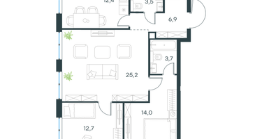 3-к. квартира, 79 м²