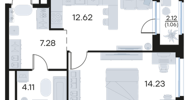 1-к. квартира, 39&nbsp;м²
