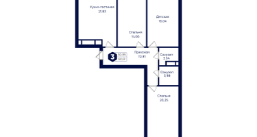 3-к. квартира, 92&nbsp;м²