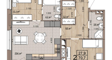 2-к. квартира, 75&nbsp;м²