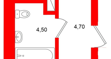 1-к. квартира, 45&nbsp;м²