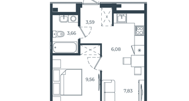 1-к. квартира, 30&nbsp;м²