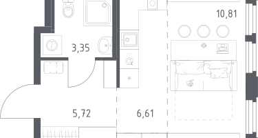 Студия, 26&nbsp;м²