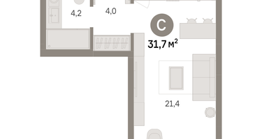 Студия, 31 м²