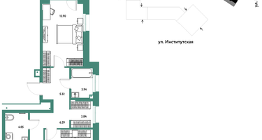 2-к. квартира, 78 м²