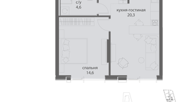 1-к. квартира, 42&nbsp;м²