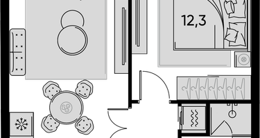 2-к. квартира, 44&nbsp;м²