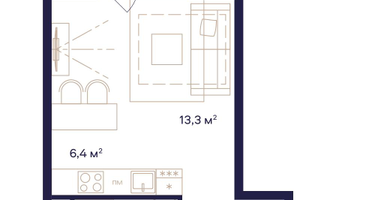 Студия, 29&nbsp;м²