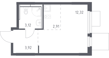 Студия, 22&nbsp;м²