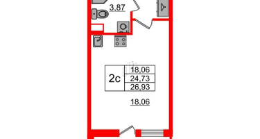 Студия, 24 м²