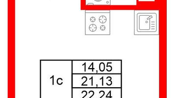 Студия, 21&nbsp;м²