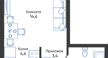 Студия, 28&nbsp;м²