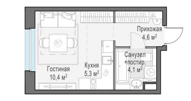 Студия, 24&nbsp;м²
