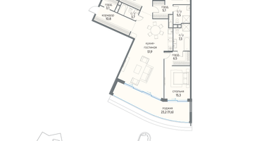 4-к. квартира, 172 м²