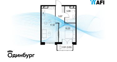 1-к. квартира, 38&nbsp;м²