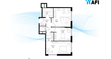 2-к. квартира, 65&nbsp;м²