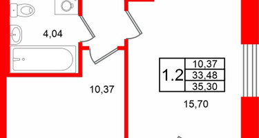 1-к. квартира, 33&nbsp;м²