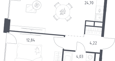 Студия, 45&nbsp;м²