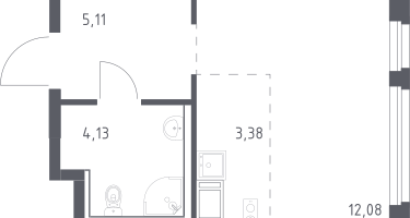Студия, 24&nbsp;м²