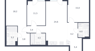 3-к. квартира, 102 м²