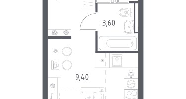 Студия, 21&nbsp;м²