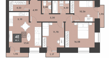 Студия, 83 м²
