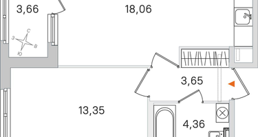 1-к. квартира, 41&nbsp;м²