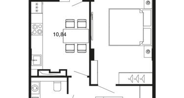 1-к. квартира, 43&nbsp;м²