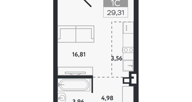 Студия, 29&nbsp;м²