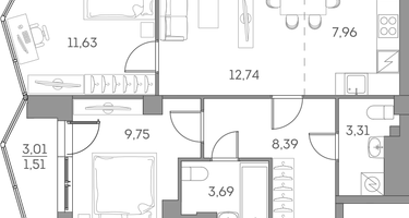 Студия, 58&nbsp;м²