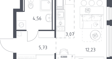Студия, 25&nbsp;м²