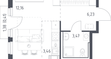 Студия, 25&nbsp;м²