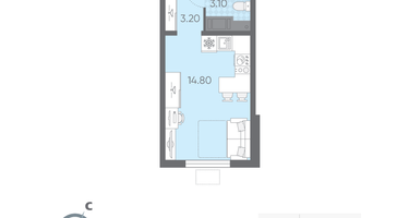 Студия, 21&nbsp;м²