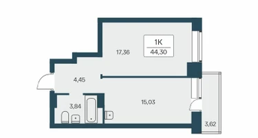1-к. квартира, 45&nbsp;м²