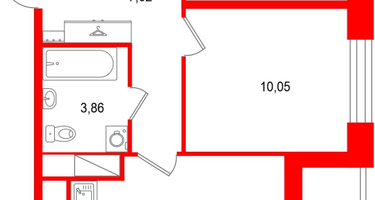 2-к. квартира, 53 м²