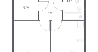 1-к. квартира, 35&nbsp;м²